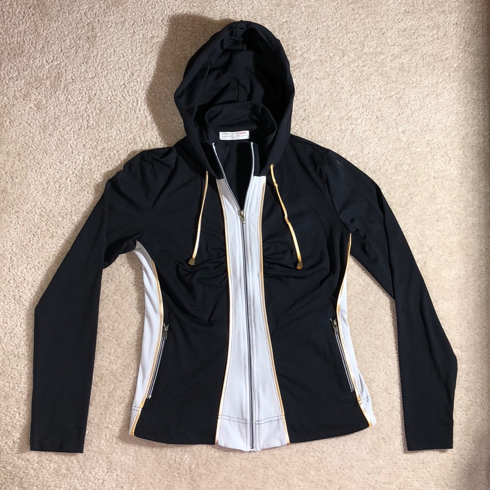 Boston Proper Sport Black Active Full Zip Hoodie - Picture 1 of 8
